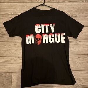 VLONE Black and Red City Morgue Tee